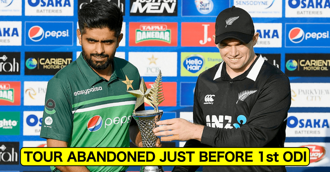 KIWI PLAYERS REFUSE TO PLAY PAKISTAN OWING TO SECURITY REASONS, DISMISS THE TOUR JUST BEFORE FIRST ODI.